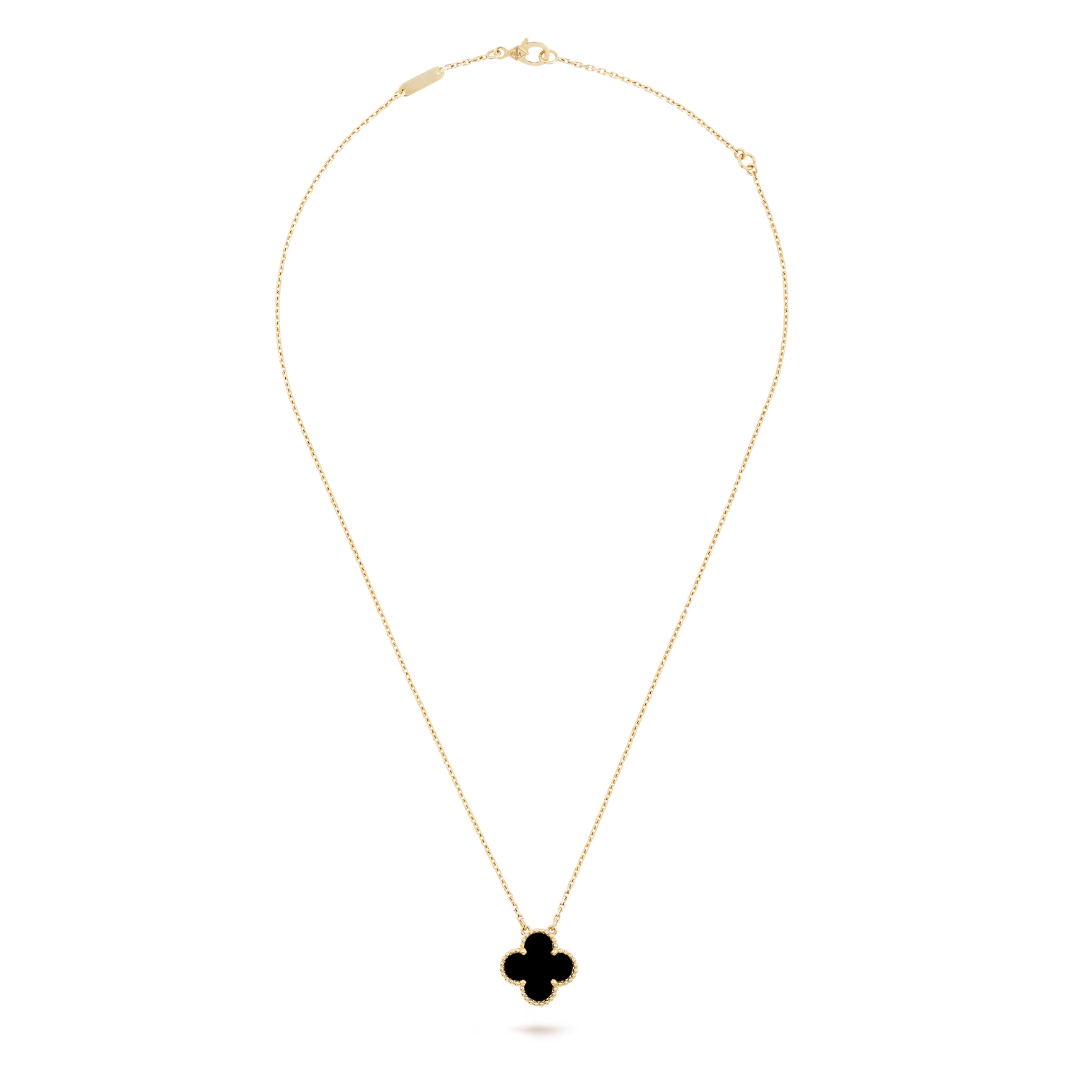 FORTUNE CLOVER NECKLACE | BLACK/GOLD
