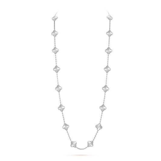 FLORAL CLOVER NECKLACE 20 MOTIFS - SILVER