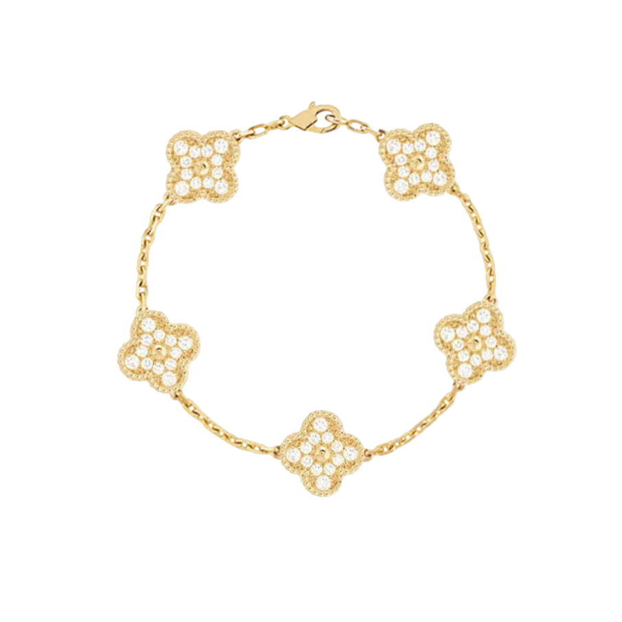 CLOVER IN CUBIC ZIRCONIA GOLD