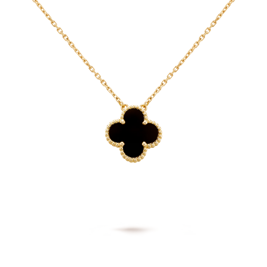FORTUNE CLOVER NECKLACE | BLACK/GOLD