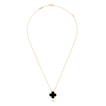 FORTUNE CLOVER NECKLACE | BLACK/GOLD