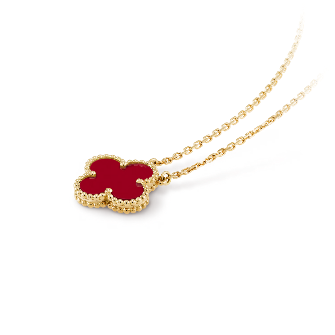 FORTUNE CLOVER NECKLACE | RED/GOLD