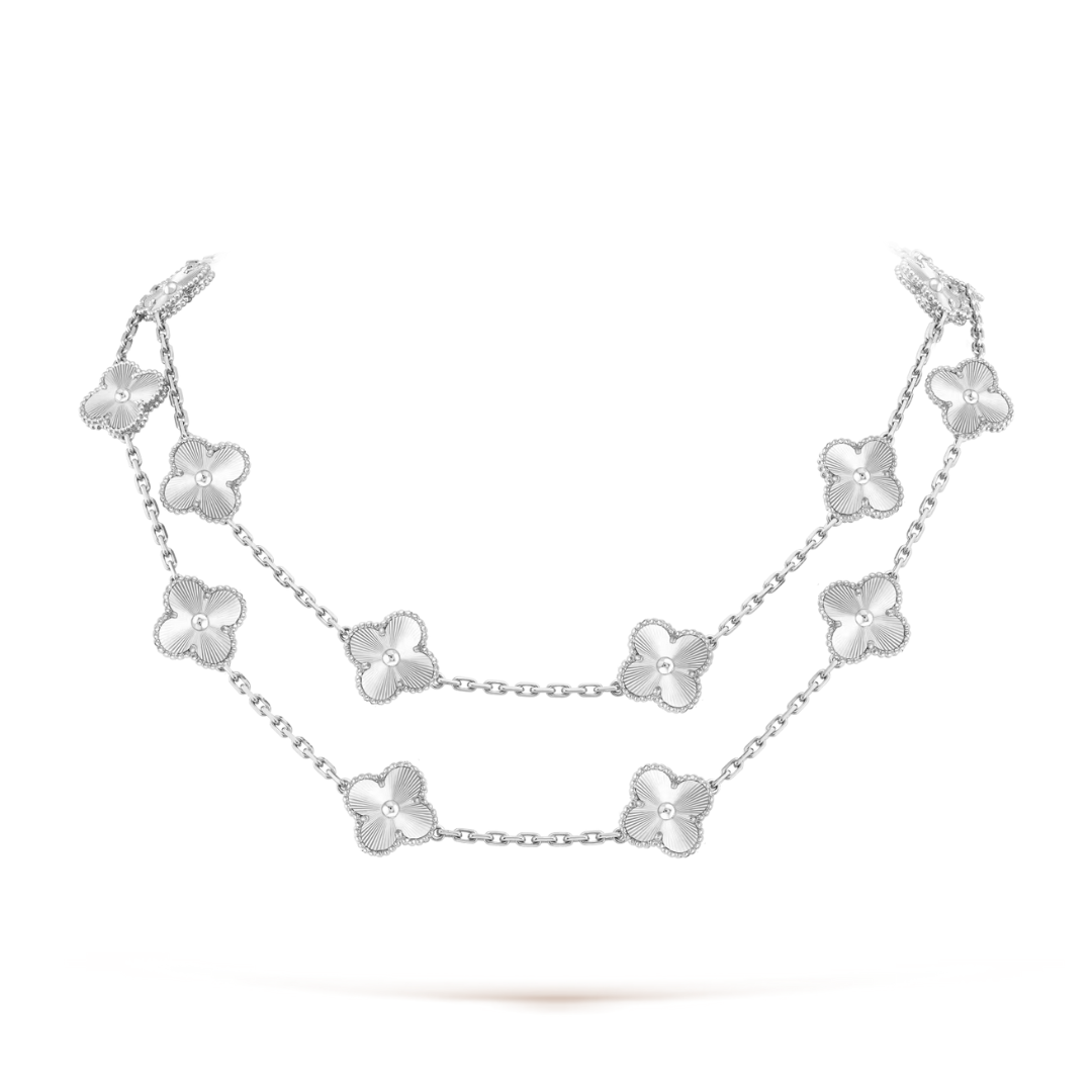 FLORAL CLOVER NECKLACE 20 MOTIFS - SILVER