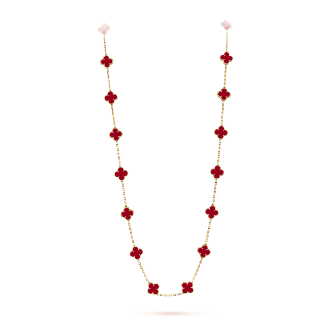 FLORAL CLOVER NECKLACE 20 MOTIFS - RED