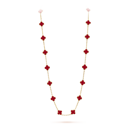 FLORAL CLOVER NECKLACE 20 MOTIFS - RED