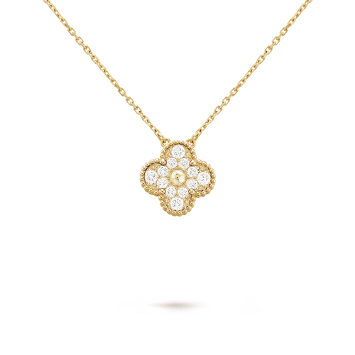 FORTUNE CLOVER NECKLACE | CUBIC ZIRCONIA/GOLD