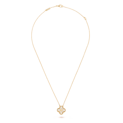 FORTUNE CLOVER NECKLACE | CUBIC ZIRCONIA/GOLD