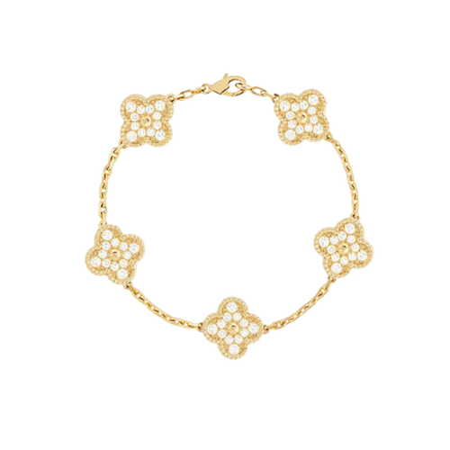 CLOVER IN CUBIC ZIRCONIA GOLD