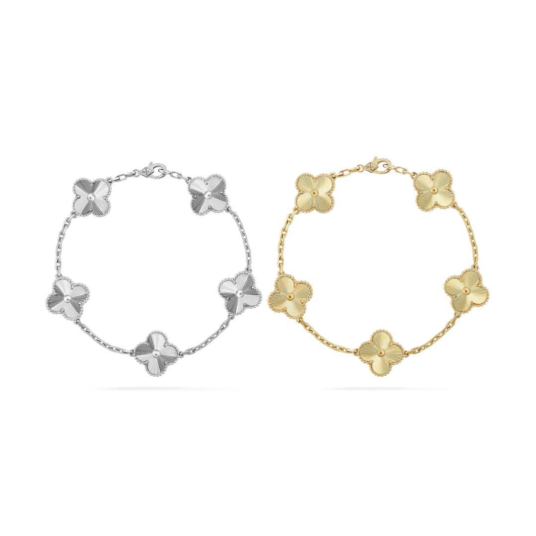 FORTUNE CLOVER BRACELET SET | SILVER + GOLD